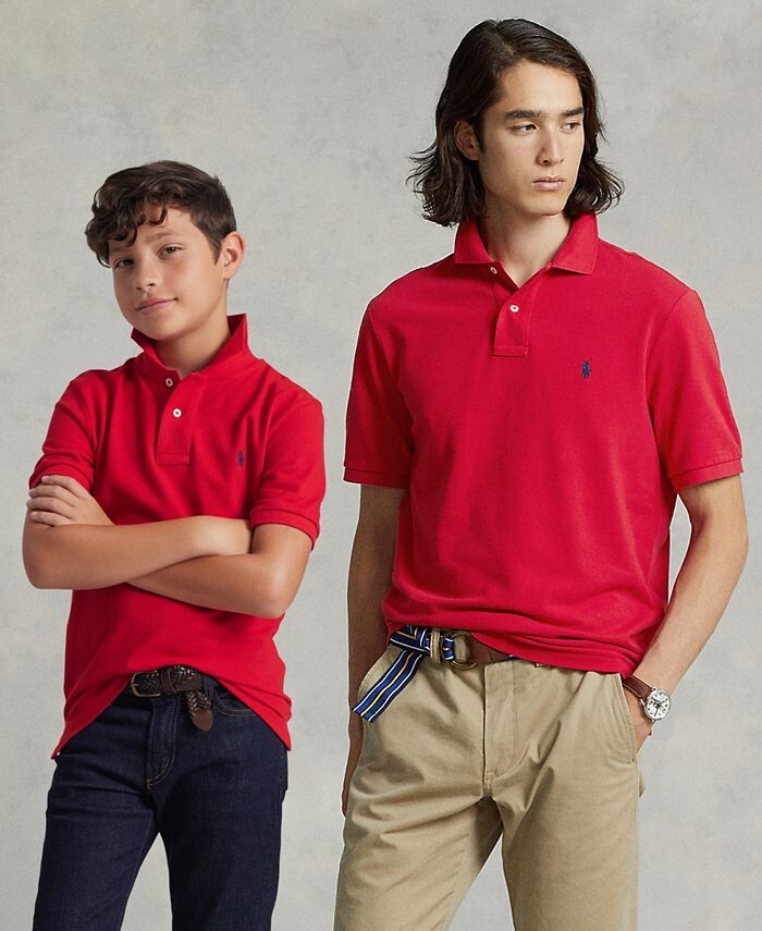 

Мужской & Коллекция детских рубашек-поло из хлопковой сетки Polo Ralph Lauren, цвет Sunset Green