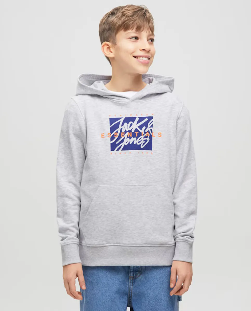 

Толстовка для мальчика с логотипом спереди Jack & Jones, светло-серый