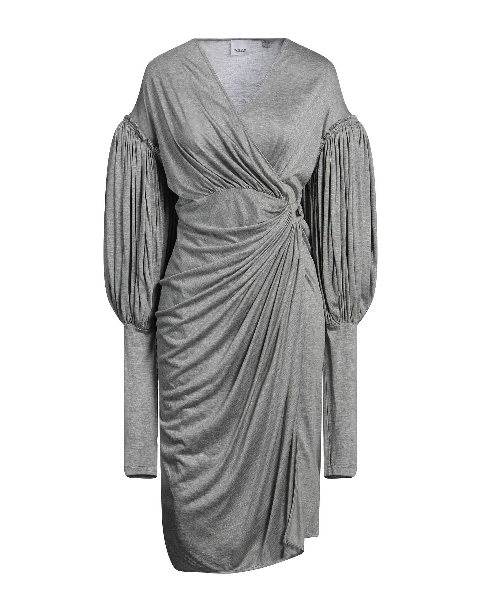 

Платье миди Burberry, светло-серый