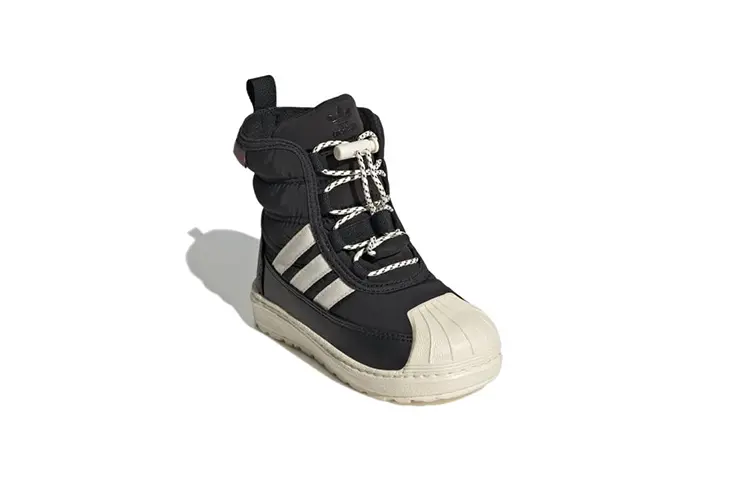 Кроссовки Adidas Originals Superstar Series Toddler Shoes Baby высокие, черный — фото 3