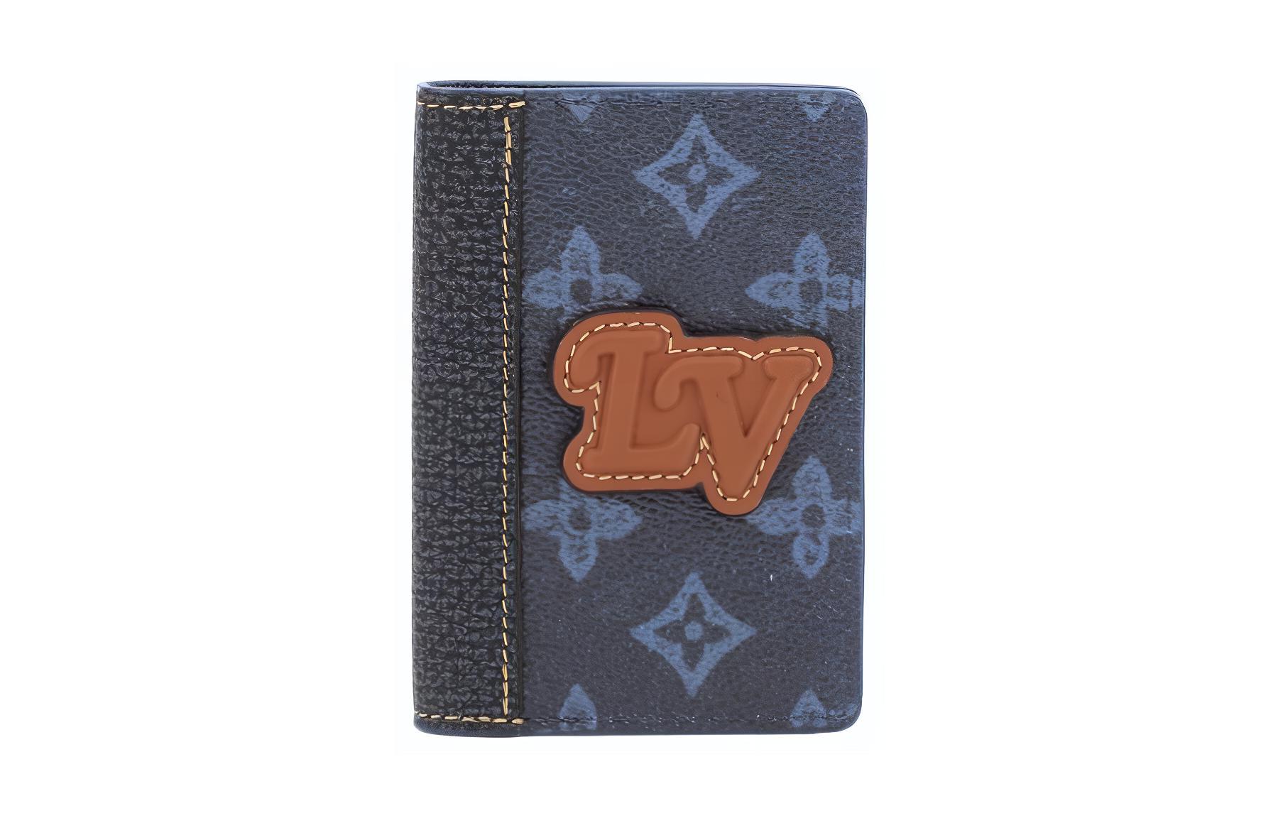 

LOUIS VUITTON Кожаный картхолдер для мужчин синий