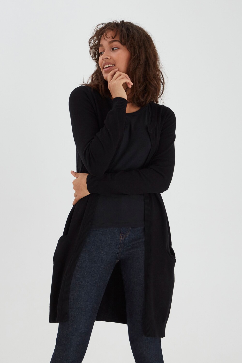 

Кардиган PULZ Jeans Strickjacke, черный