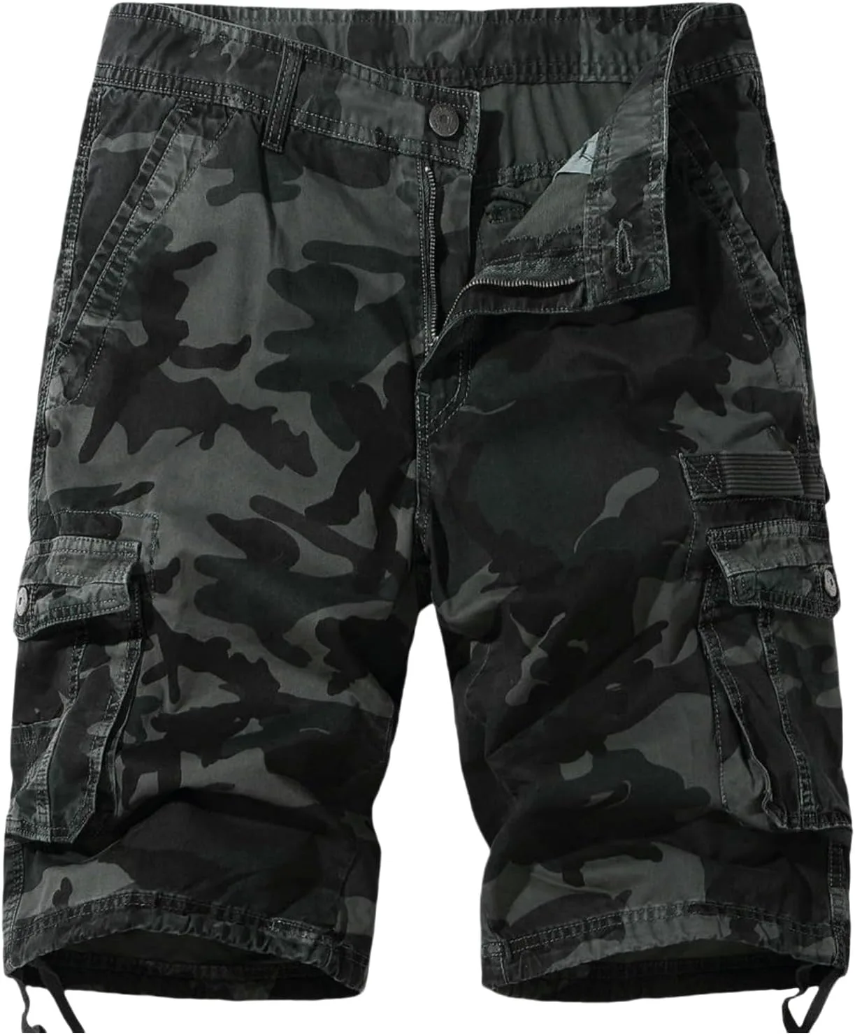 

Мужские летние шорты mid-length в стиле American Style, свободные, с камуфляжным принтом и множеством карманов FOLKFOLD