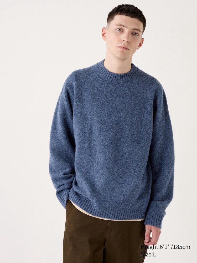 

Джемпер с круглым вырезом из пряжи-суфле Uniqlo, цвет 67 синий