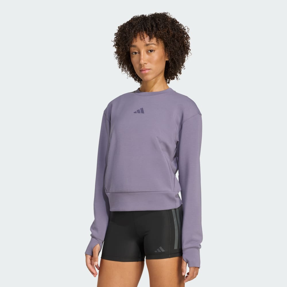 

Спортивная толстовка Adidas Designed-for-Training Warm-Up Crewneck Sweatshirt, цвет Preloved Violet