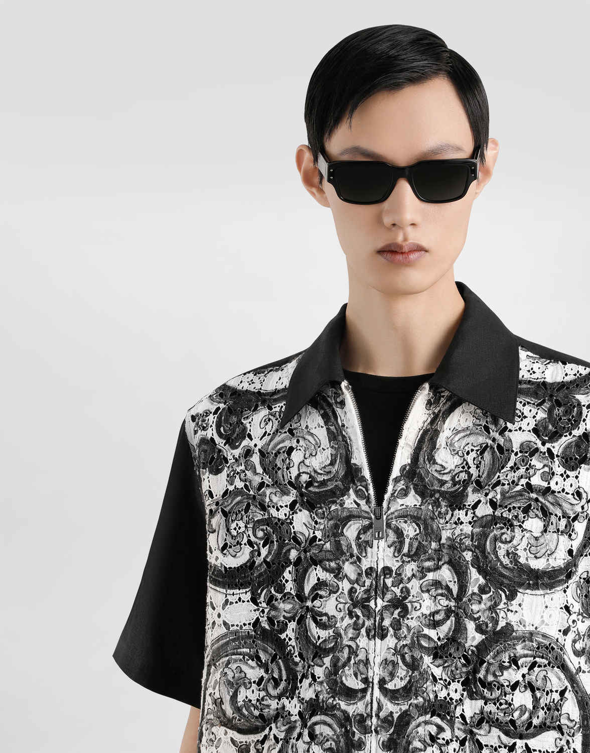 Рубашка из кружева с гавайским принтом майолика Dolce & Gabbana, мультиколор — фото 4