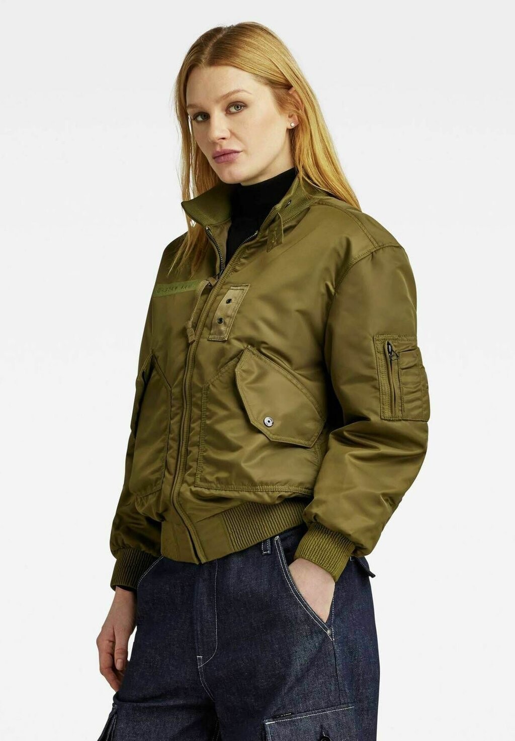 

Куртка-бомбер NYLON BOMBER WOMEN G-STAR, оливковый