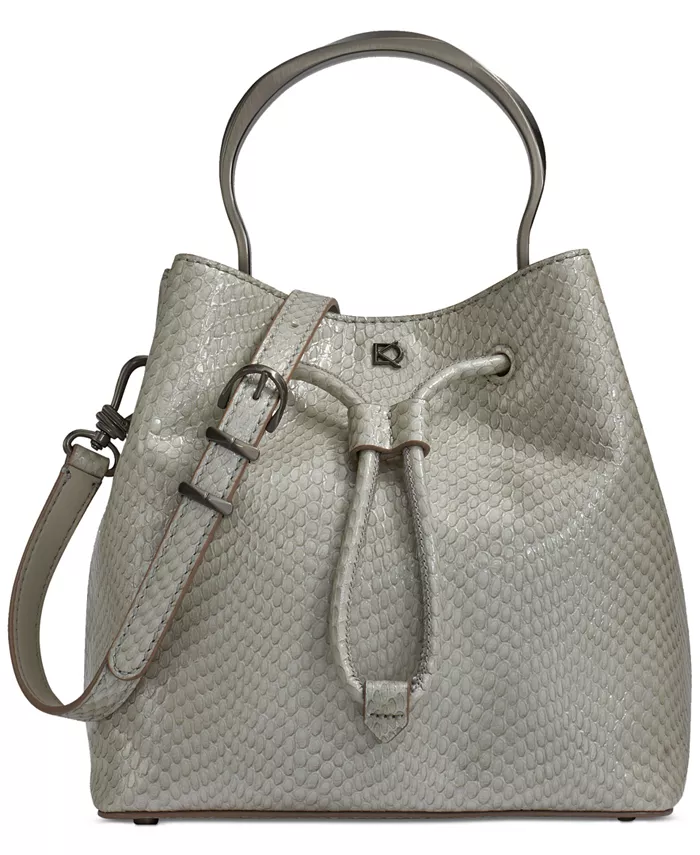 

Сумка Lawrence Python Top Handle Bucket Donna Karan New York, серый