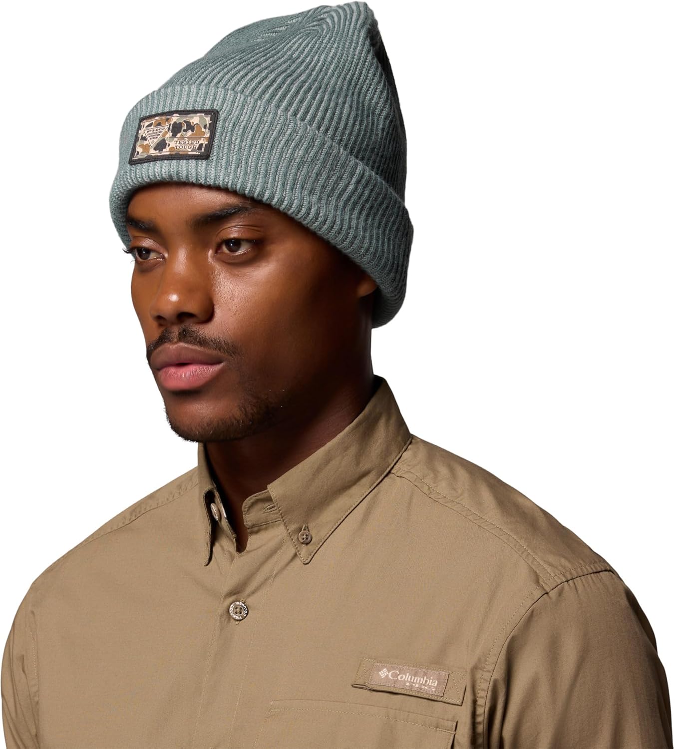 

Columbia Unisex-Adult PHG Patch Beanie, Pond/Niagara/Tested Tough Box Duck