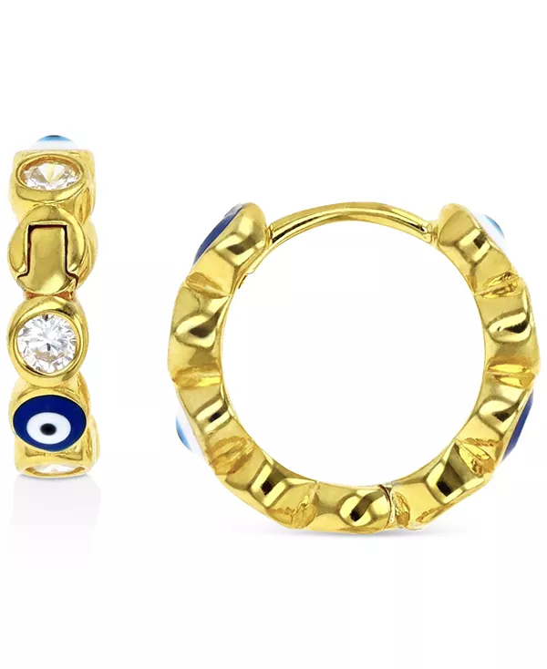 

Серьги-Кольца с кубическим цирконием из стерлингового серебра или 14-каратного золота поверх стерлингового серебра, 1/2 дюйма Macy'S, gold