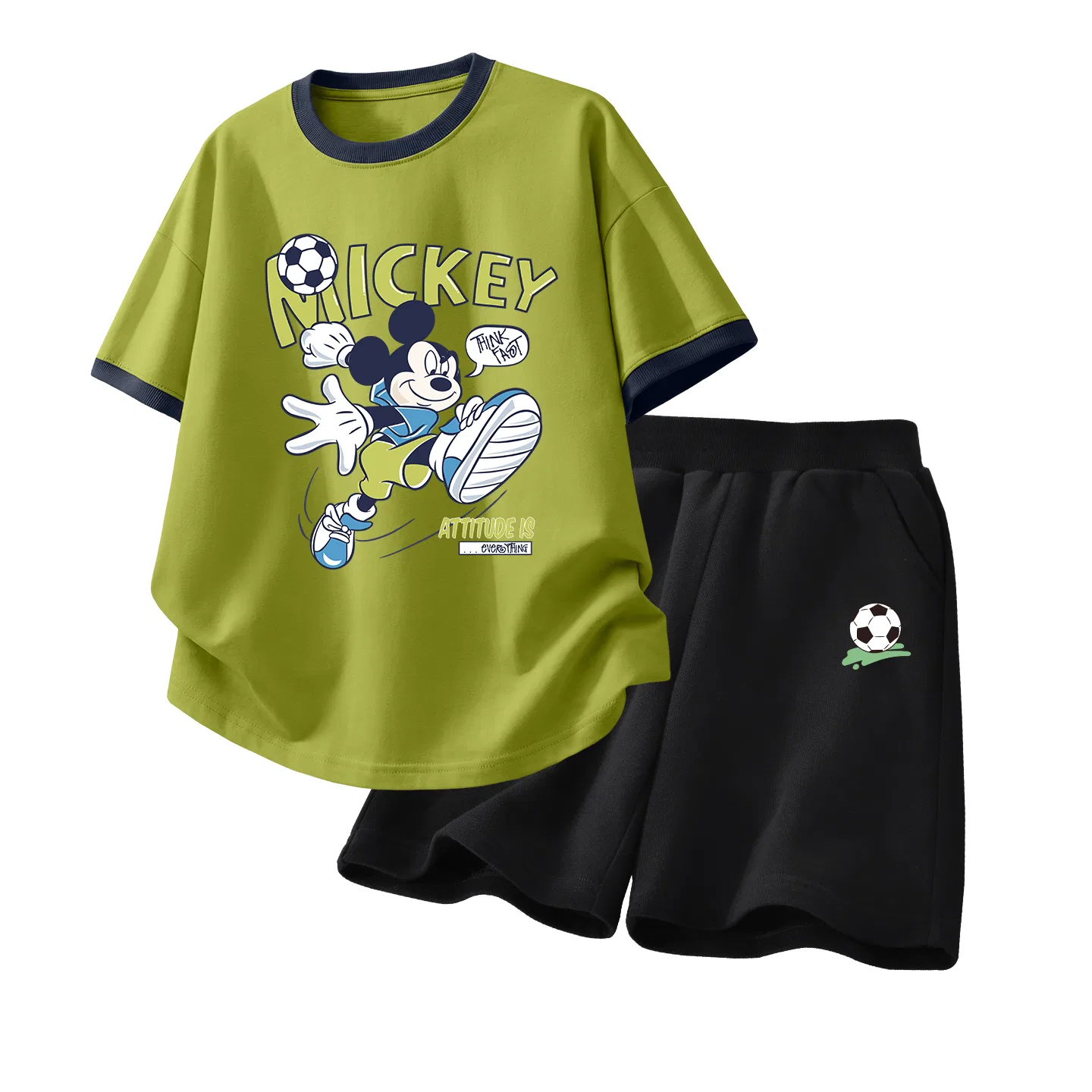 Детский спортивный костюм Casual Sportswear 2 Piece Set Disney, Di Soccer Ball Moss Green+Di Soccer Ball K Black