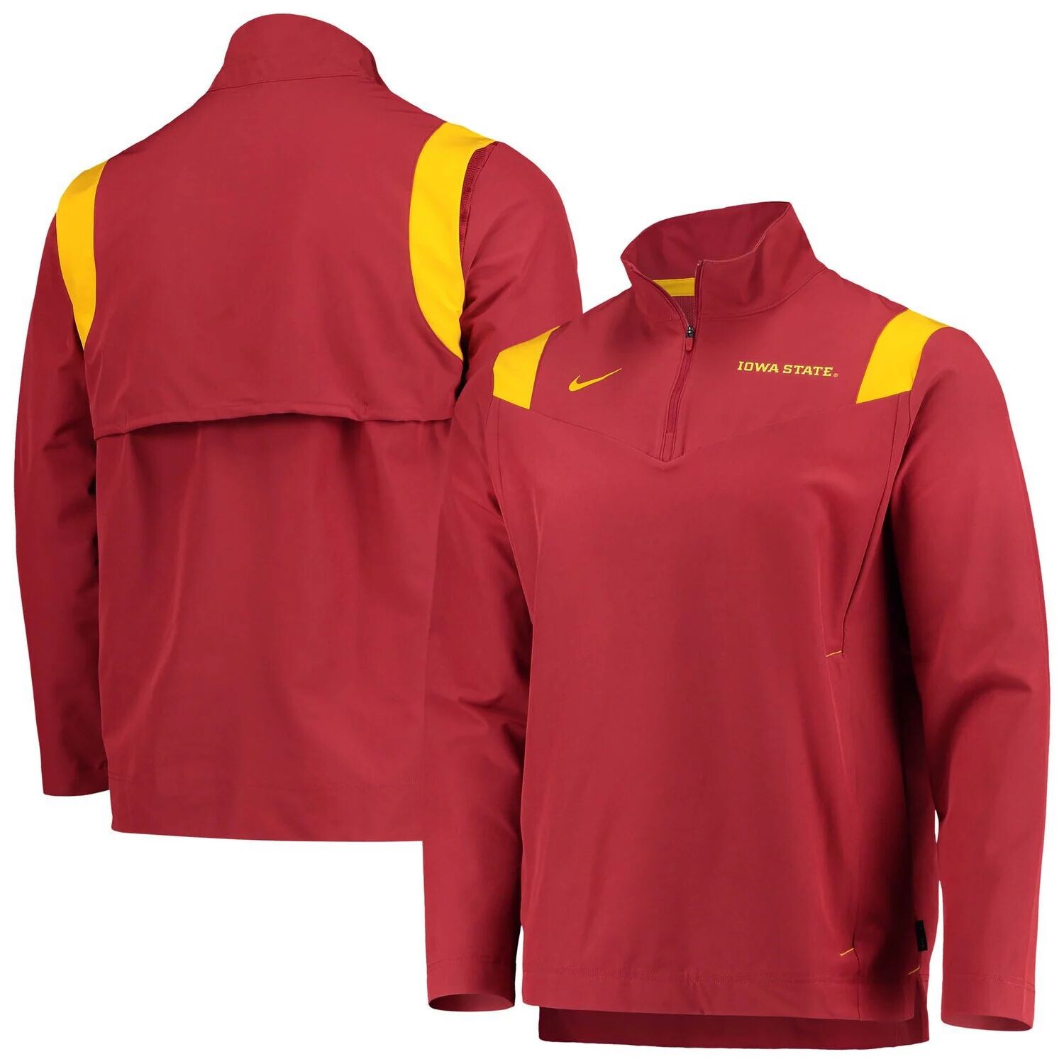 

Мужская куртка Cardinal Iowa State Cyclones 2021 Team Coach с молнией на четверть Nike