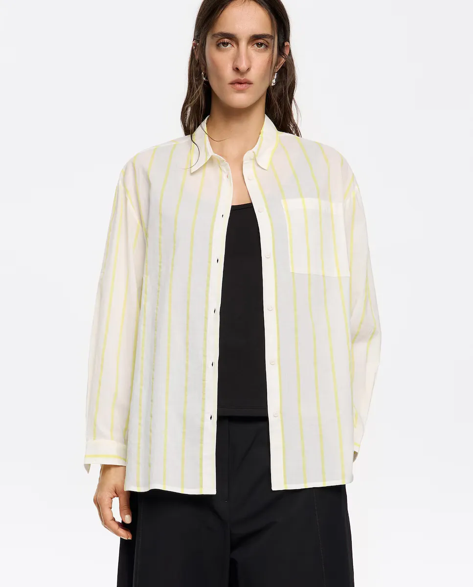 

Женская рубашка с узлом на спине в полоску Bimba y Lola, желтый
