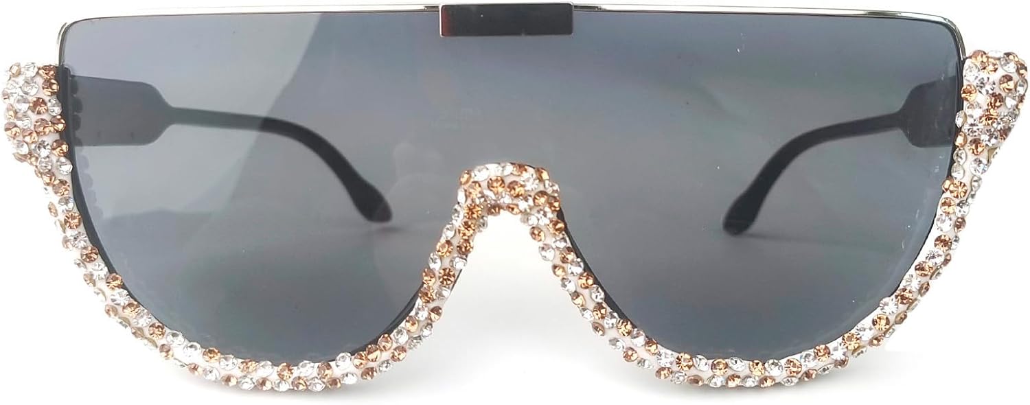 

Солнцезащитные очки Willochra Diamond Shield для женщин, цельные солнцезащитные очки со стразами, модные большие солнцезащитные очки с драгоценными камнями для вечеринок, Black