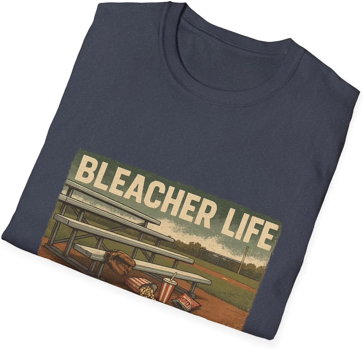 Футболка Softstyle для игроков и родителей Softball Season Bleader Life GENERIC, темно-синий — фото 4
