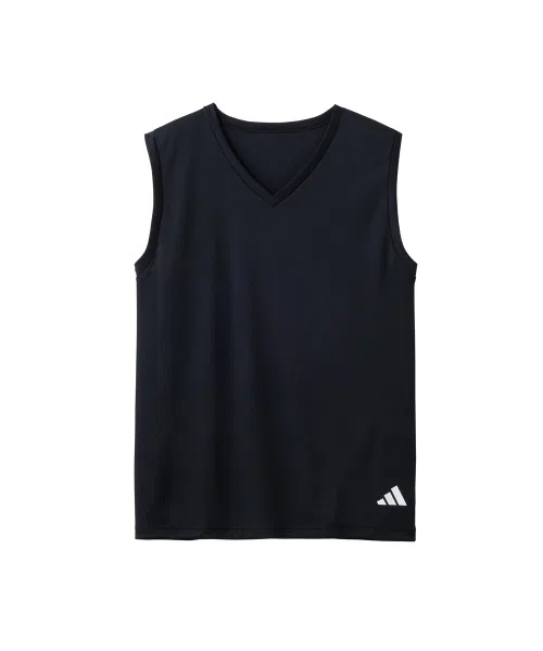 Футболка V-образным вырезом без рукавов adidas 2 шт чёрный — фото 4