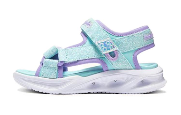 

Амортизирующие, износостойкие детские сандалии сине-фиолетовые Skechers для детей, зелено-фиолетовые