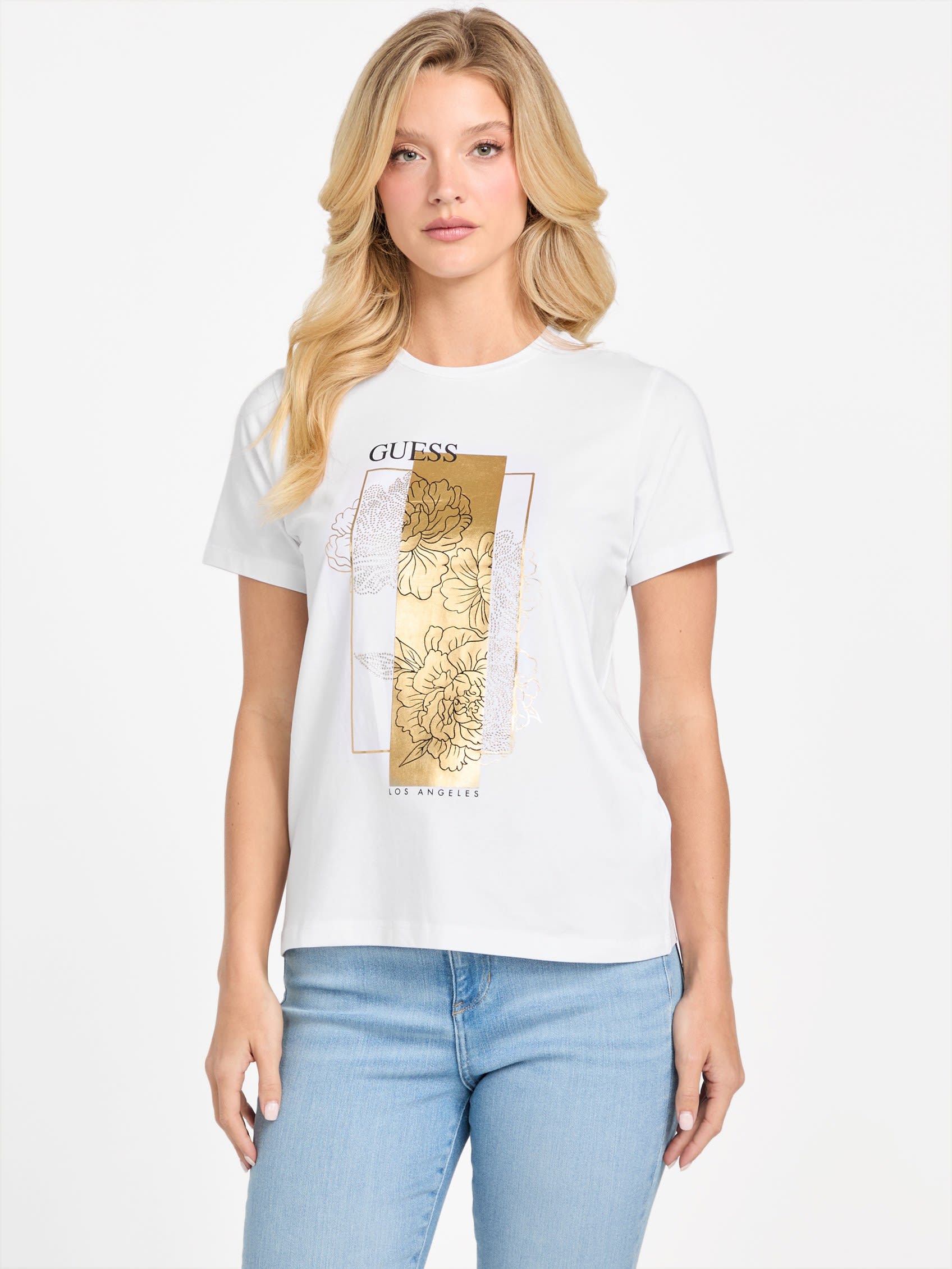 

Футболка с цветком Флорианы Guess Factory, pure white