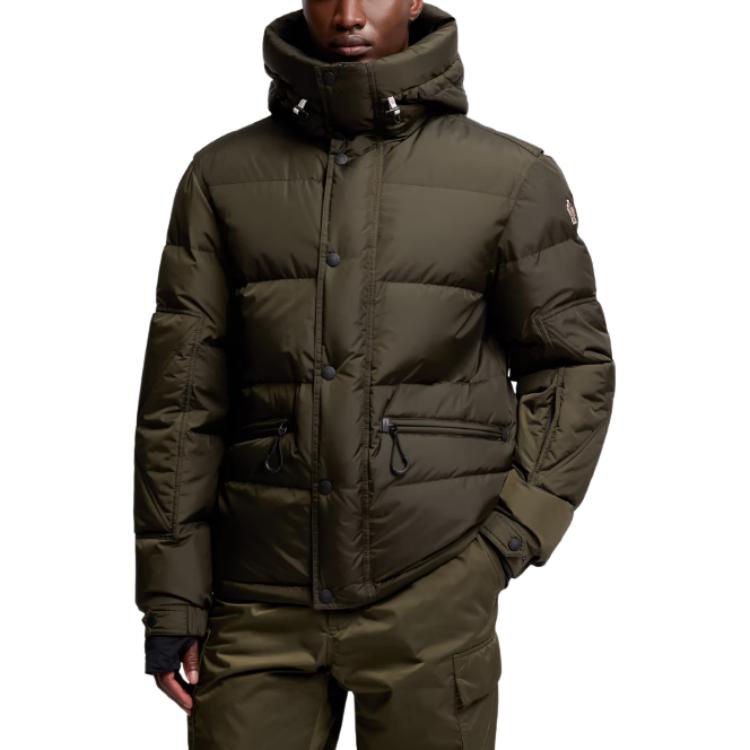 Куртка с высоким воротником Grenoble Kasanka Moncler, оливковый зеленый — фото 4