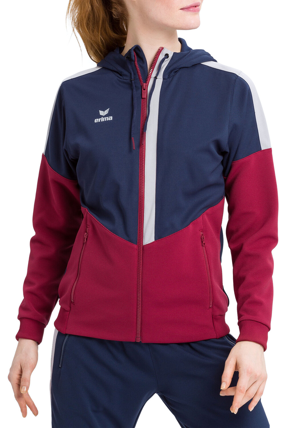 

Спортивная куртка erima Squad, цвет new navy/bordeaux/silver grey