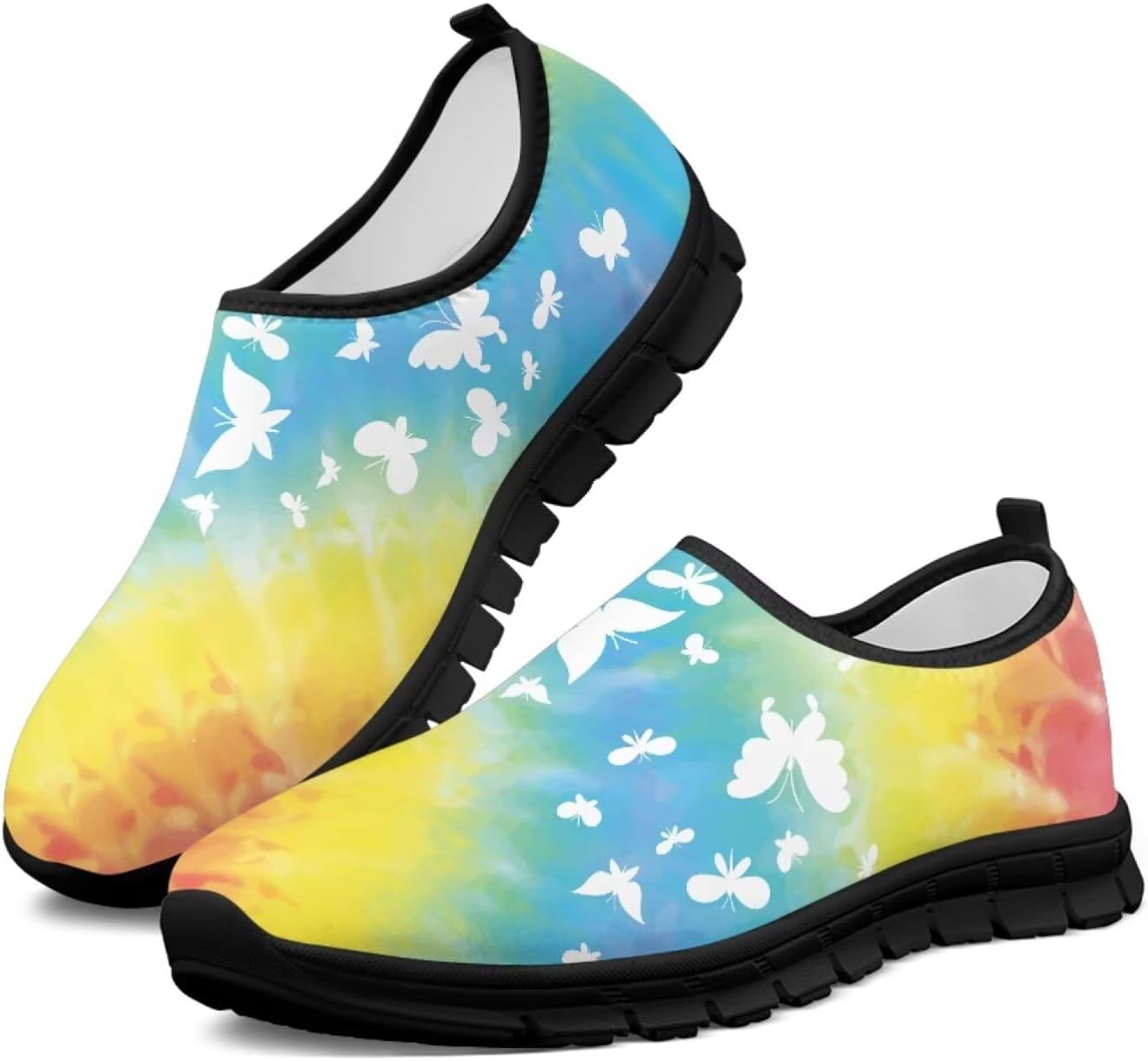 

Мужские слипоны Howilath с принтом флага, повседневные кроссовки для прогулок, обувь без шнурков с подошвой из ЭВА, Tie-dye Butterfly