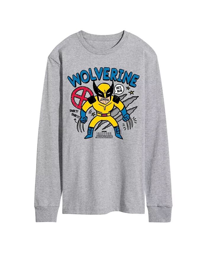 

Мужская футболка с длинным рукавом Deadpool Wolverine AIRWAVES, серый