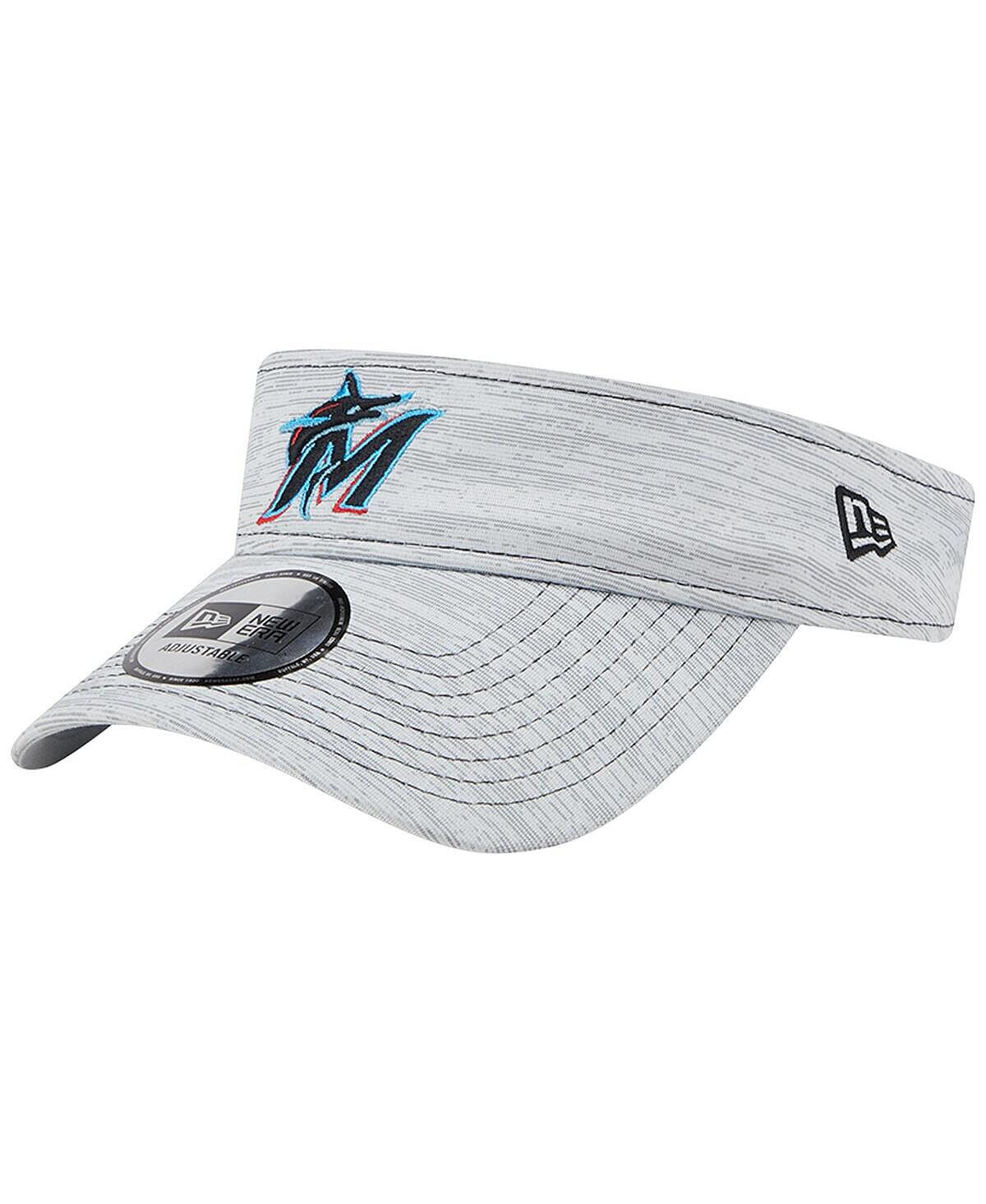 

Мужские серые регулируемые козырьки Miami Marlins New Era