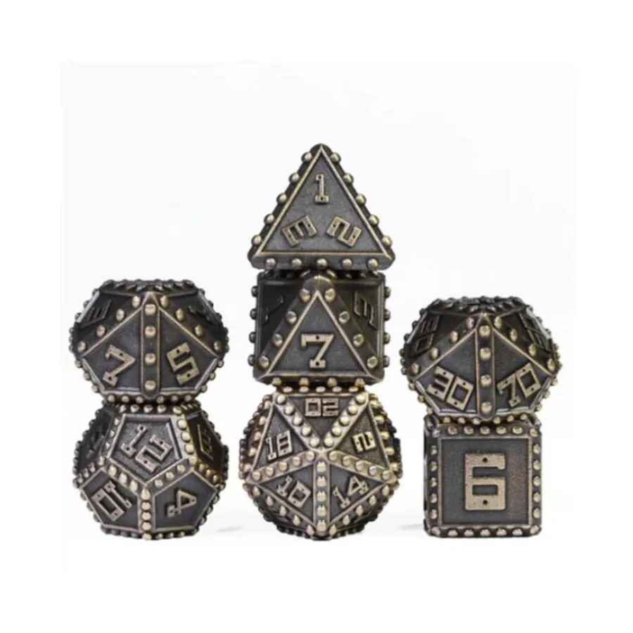 

Поликомплект бронзовых панцирных доспехов (7), Dice Sets - Metal - Brigandine