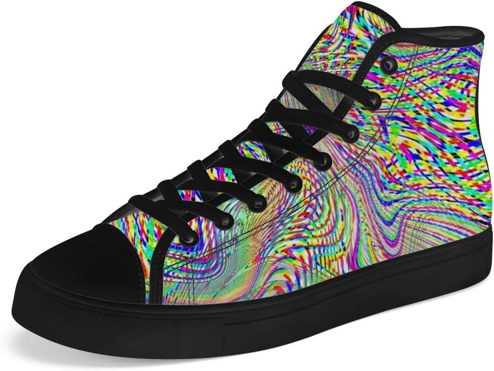 

Мужские и женские кеды chebing с психоделическим дизайном, высокие кроссовки на шнуровке, повседневная обувь, подарок для папы и мамы, 612 Multicolor