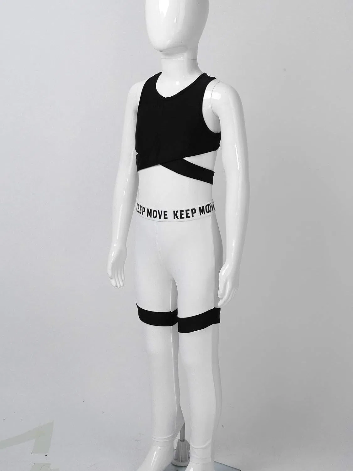 Детский спортивный костюм из топа и леггинсов easyforever, Black Cut Out — фото 4