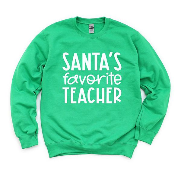 

Свитшот Santa's favorite teacher Simply Sage Market, Grass