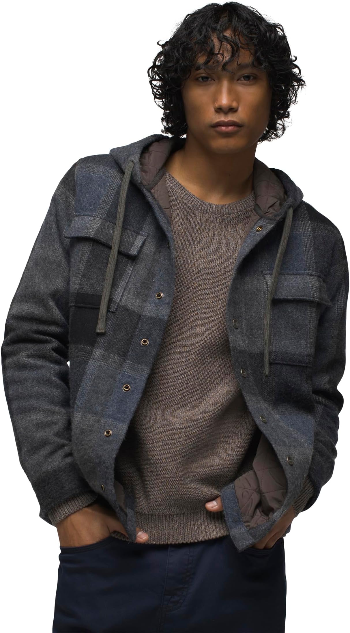 

Рубашка Prana Asgard Hooded Flannel Shirt Standard Fit, цвет Charcoal