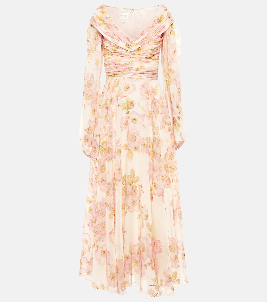 

Платье из шелкового жоржета с цветочным принтом и рюшами Giambattista Valli, Floral