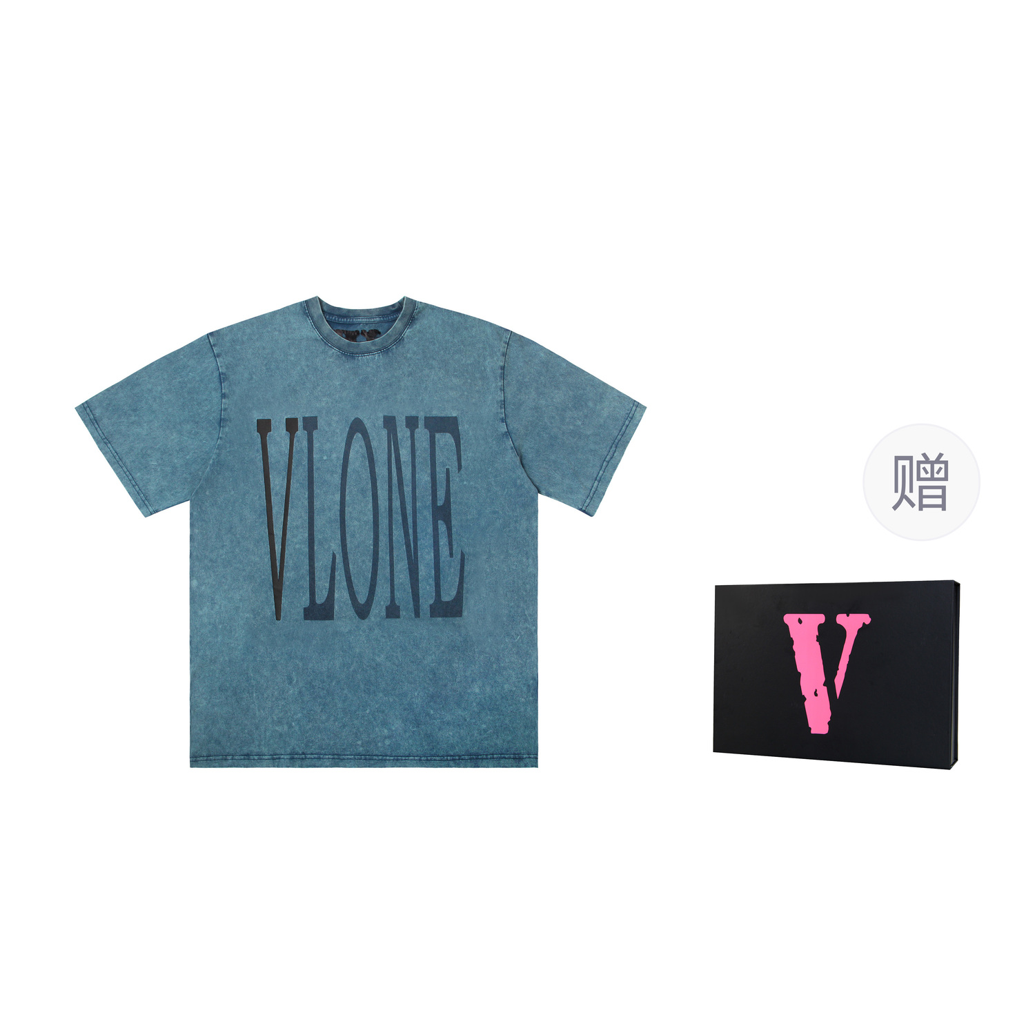 

Свободная футболка с коротким рукавом Unisex VLONE, Комплекты одежды (Синий+Черный)