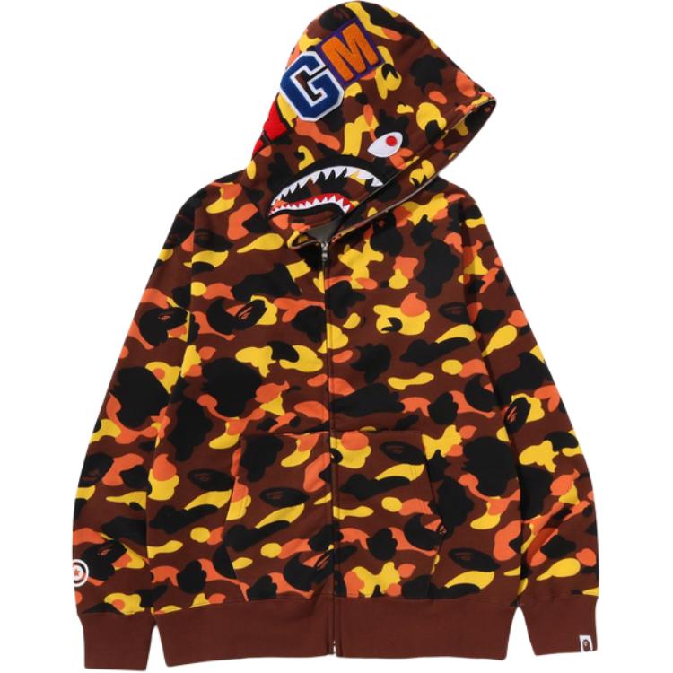 

Бейп реверсивная худи с акулой для детей A BATHING APE, камуфляж