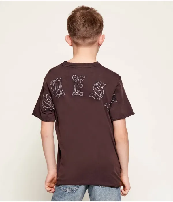 Футболка oversize fit Guess, коричневый — фото 3