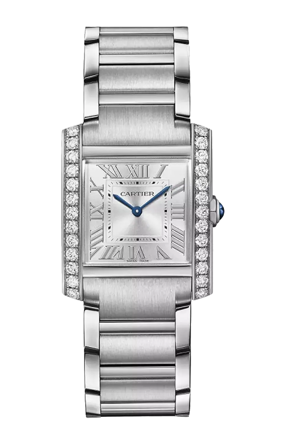 

Tank française, малая модель, сталь, бриллианты, кварц - w4ta0029 CARTIER