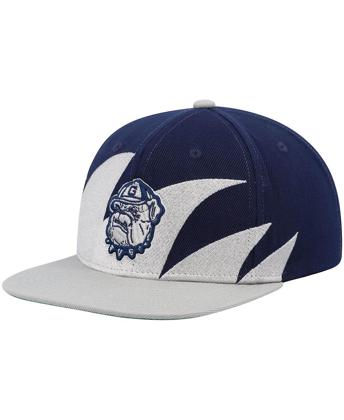 

Мужская серо-темно-синяя шляпа Georgetown Hoyas Sharktooth Snapback Mitchell & Ness