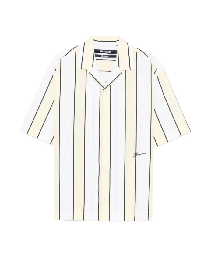 

Желтая полосатая рубашка с короткими рукавами Jacquemus, желтый