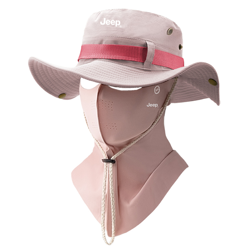 

Jeep Унисекс шапка от солнца из полиэстера, Pink Sun Protection Two-Piece Set