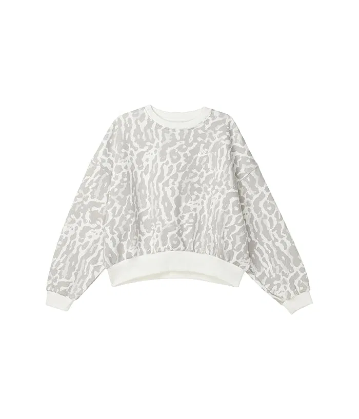 Толстовка с камуфляжным принтом Sportswear Club Fleece Boxy Nike Kids, College Grey/Sail