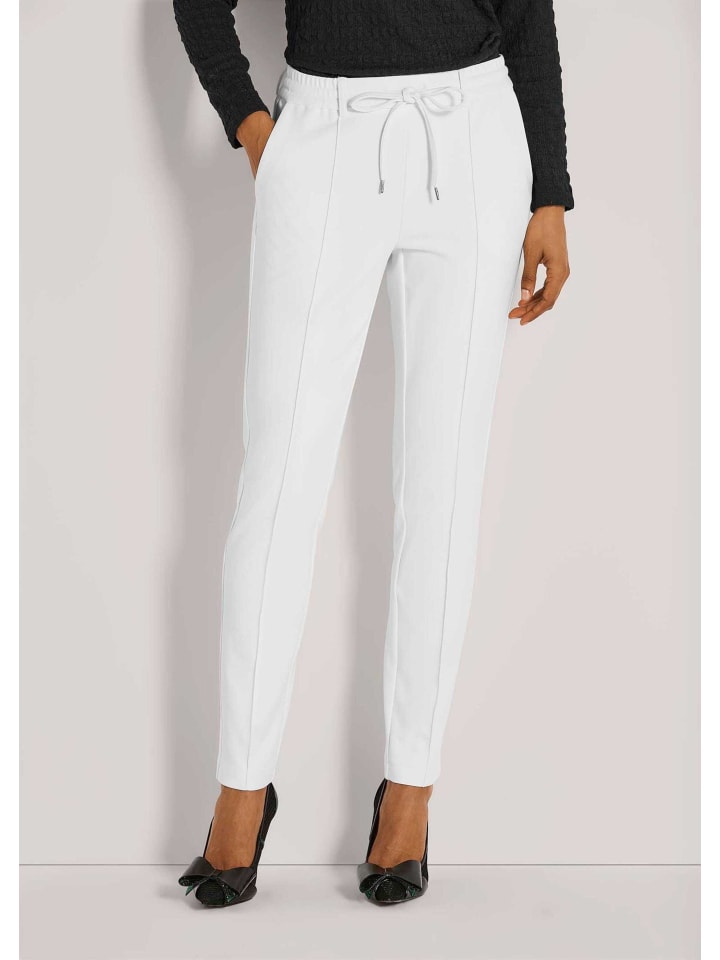 

MADELEINE Эластичные брюки на шнуровке, кремового цвета