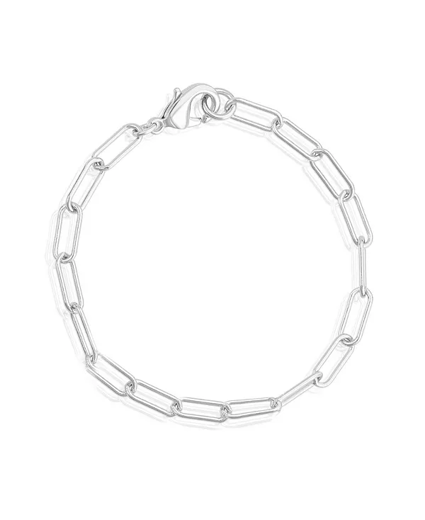

Браслет-Цепочка из массивного серебра с канцелярскими скрепками, устойчивый к потускнению Adornia, silver