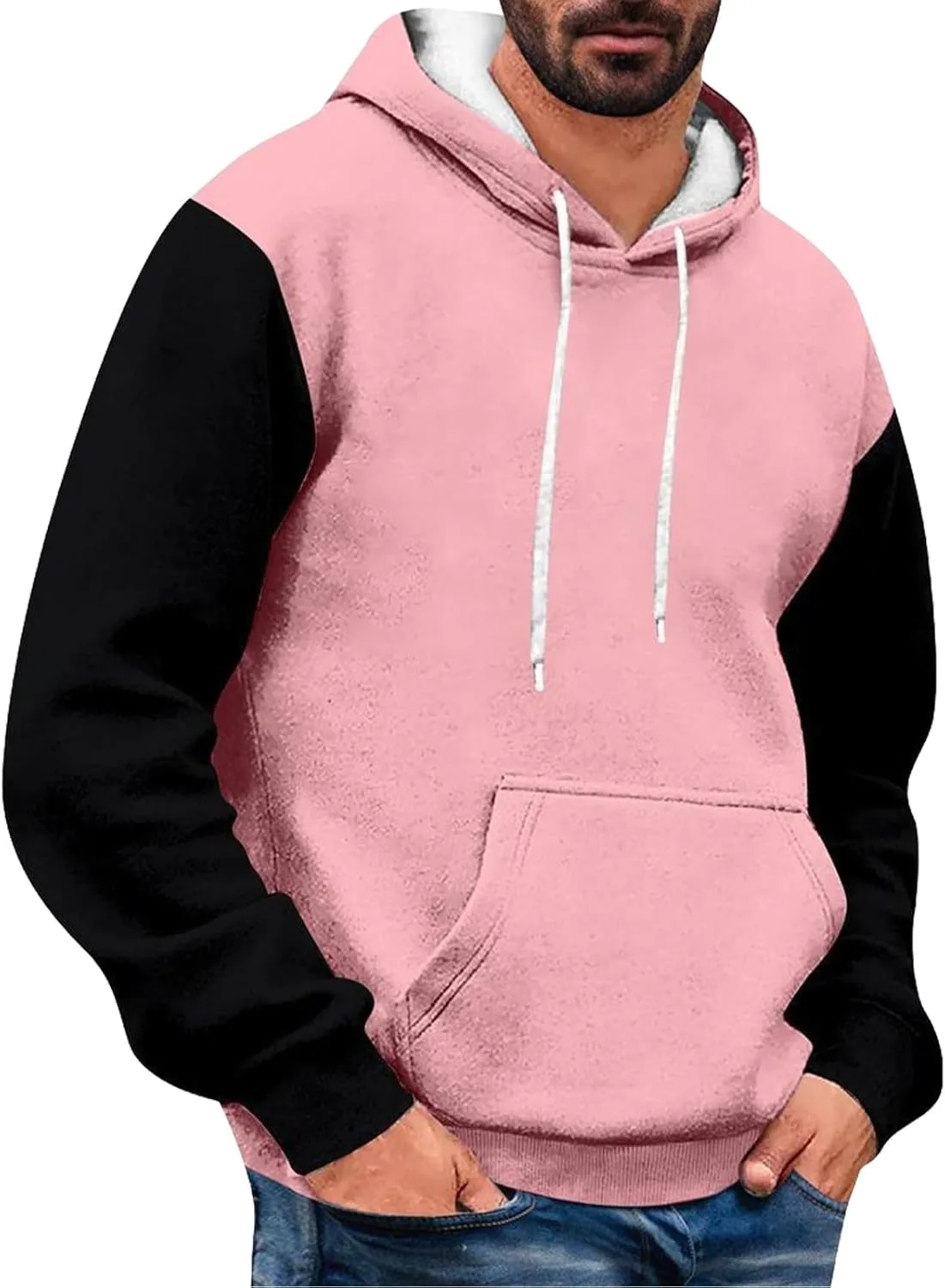 

Мужской худи с цветными блоками, Casual, с капюшоном на шнурке