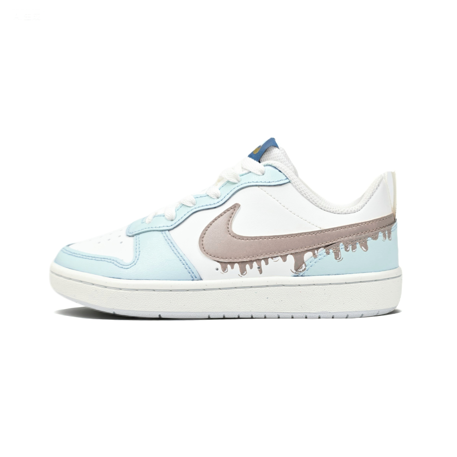 

Nike Court Borough Cocoa Lava нескользящие устойчивые к истиранию низкие детские скейтбординг кроссовки Blue Brown для подростков