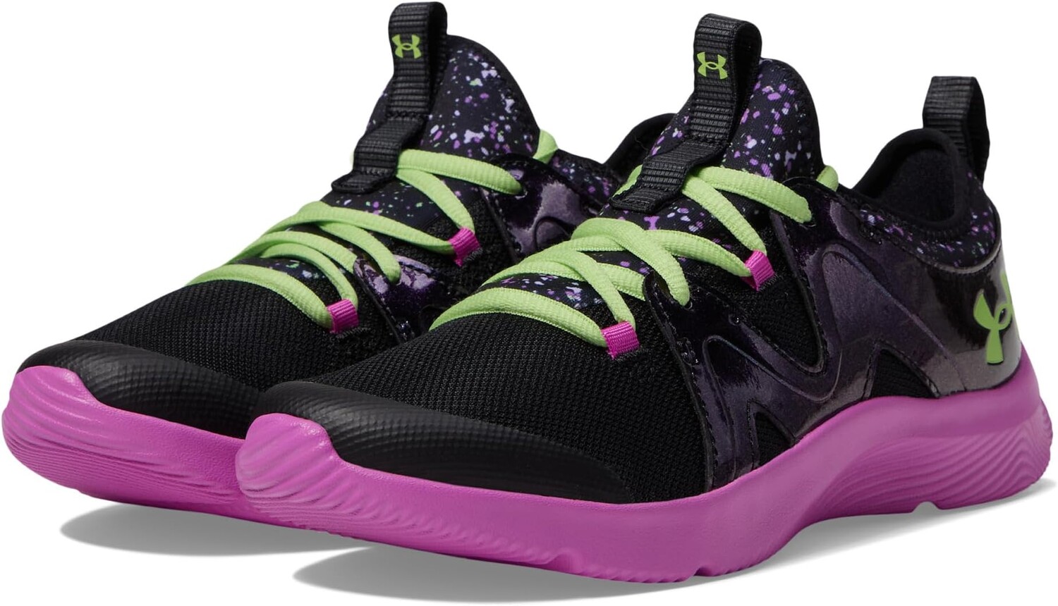 

Кроссовки Under Armour Kids Grade School Infinity 3.0, цвет Black/Vivid Magenta/Morph Green