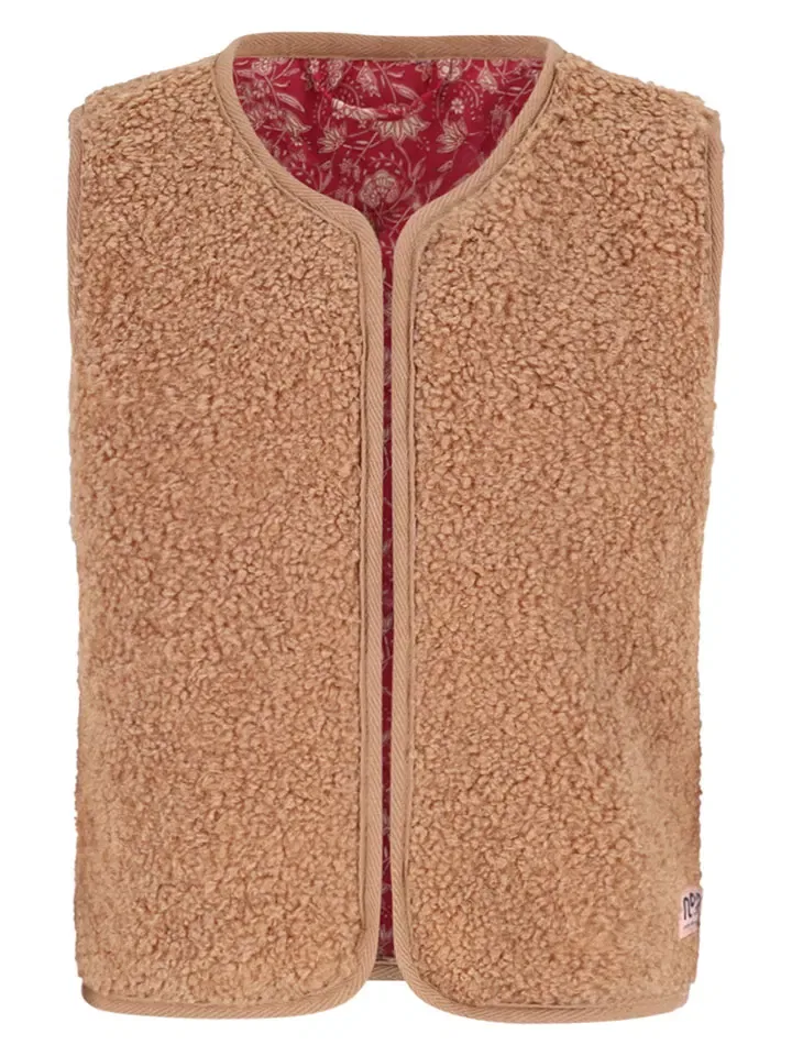 Жилет двусторонний No-No, светло-коричневый/бордовый — фото 4