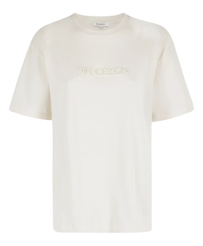 

Белая футболка с вышитым логотипом Jw Anderson, белый