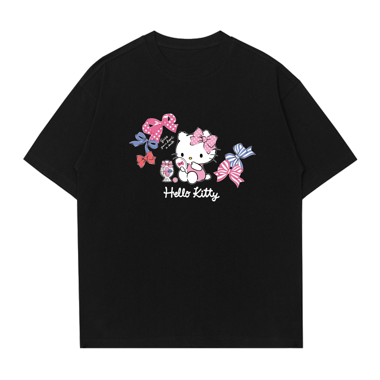 

Hello Kitty Hello Kitty 2025 летняя футболка Unisex Sanrio, черный