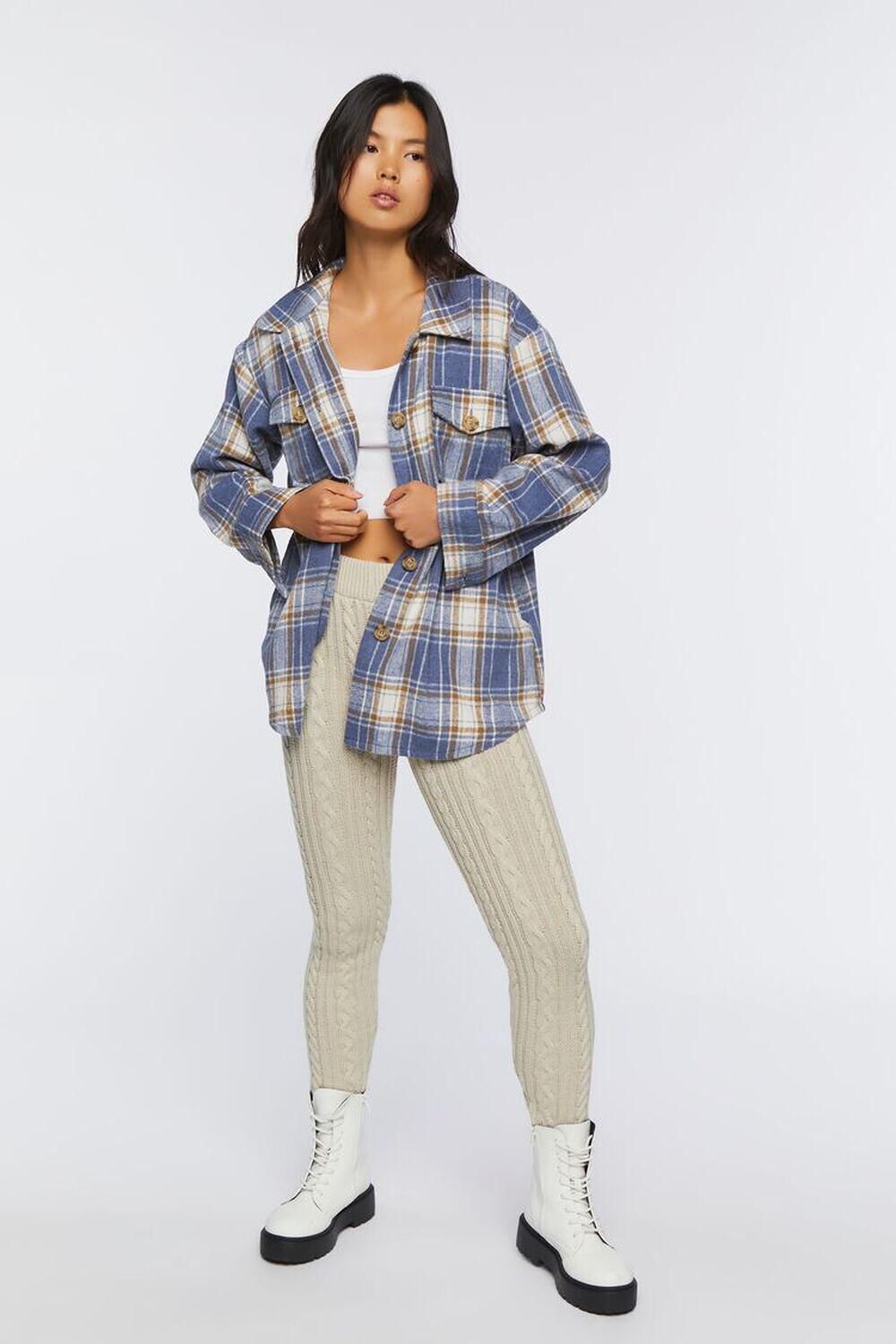 

Узкие брюки косой вязки Forever 21, серый